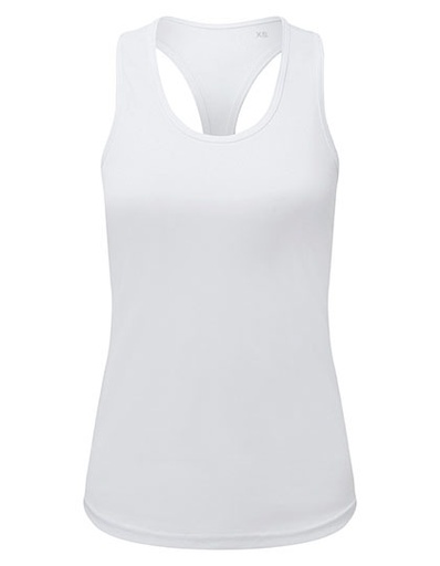 Damska dopasowana koszulka sportowa bez rękawów TR527 - White