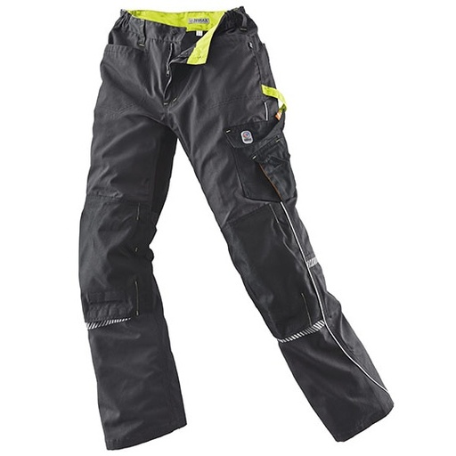 Dwukolorowe spodnie robocze z kieszeniami TX20312 - Black & Lime