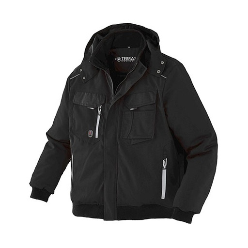 Męska kurtka pilotka z kieszeniami i odblaskami TX62112 - Black