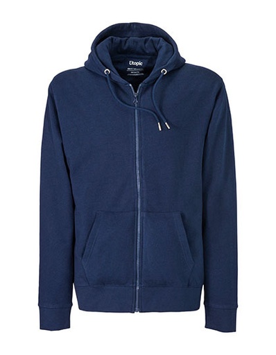Bluza Unisex Z Kapturem Z Zamkiem Bawełna Poliester Z Recyklingu UT23010 - Blue