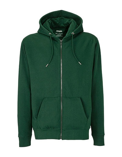 Bluza Unisex Z Kapturem Z Zamkiem Bawelna Poliester Z Recyklingu UT23010 - Dark Green
