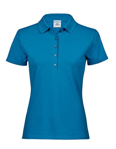 Koszulka Polo Damska Dopasowana Bawelna Organiczna TJ145 - Ocean Blue