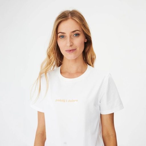 Pokój i dobro - biała koszulka damska