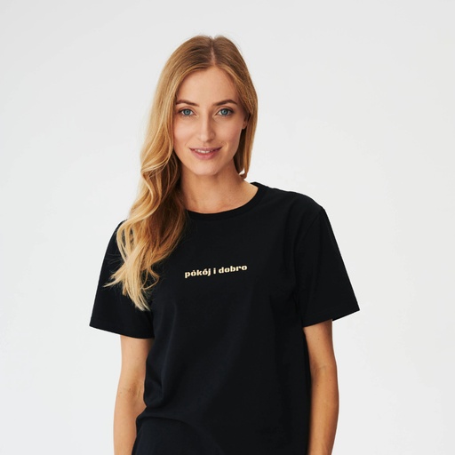 Pokój i dobro - czarna koszulka damska