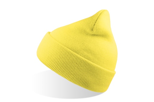 Czapka Beanie z Mankietem Przetworzony Poliester AT125 - Light Yellow