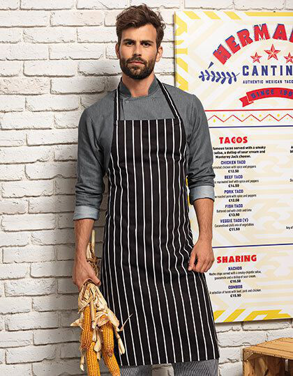Striped Bib Apron Premier Workwear PR110 - Odzież dla gastronomii