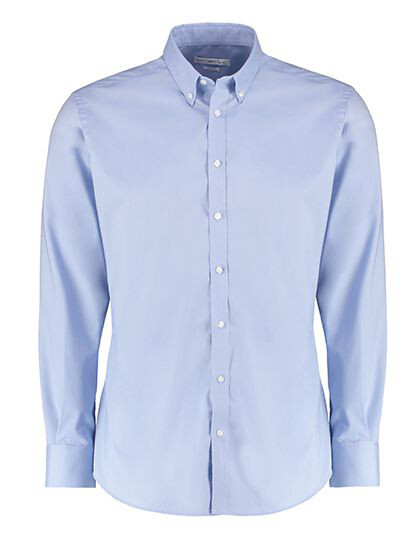 Men´s Slim Fit Stretch Oxford Shirt Long Sleeve Kustom Kit KK182