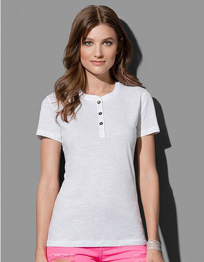 Sharon Henley T-Shirt Women Stedman® ST9530 - Dekolt w kształcie V