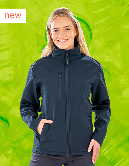 Women´s Recycled 3-Layer Printable Softshell Jacket Result Genuine Recycled R900F - Soft-Shell