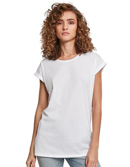 Ladies´ Organic Extended Shoulder Tee Build Your Brand BY138 - Okrągły dekolt