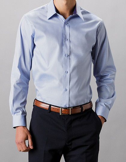 Męska koszulka z długim rękawem Contrast Premium Oxford Kustom Kit KK189