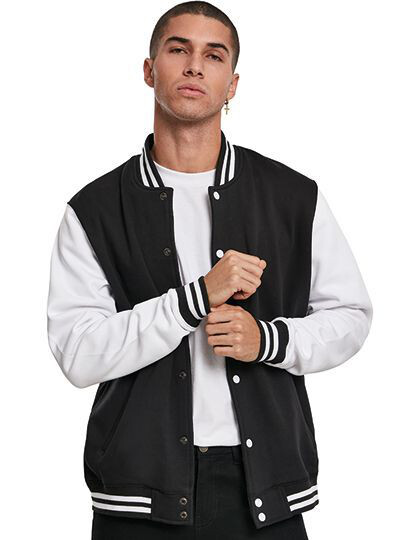 Sweat College Jacket Build Your Brand BY015 - Na zamek / guziki