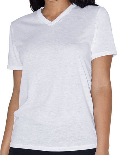 Women´s Sublimation Classic V-Neck T-Shirt American Apparel PL356W - Okrągły dekolt
