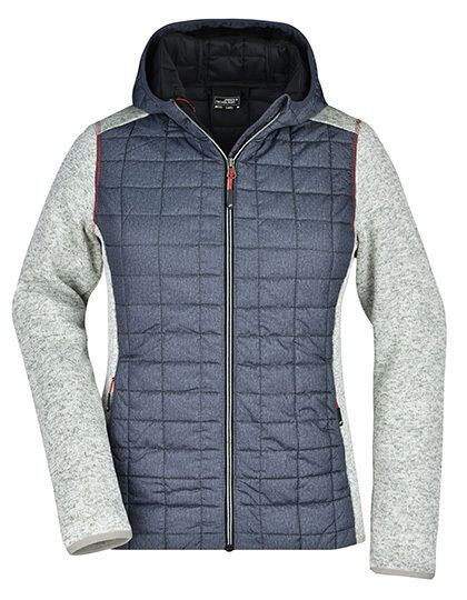 Ladies´ Knitted Hybrid Jacket James&Nicholson JN771 - Odzież reklamowa