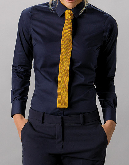 Women`s Tailored Fit Poplin Shirt Long Sleeve Kustom Kit KK242