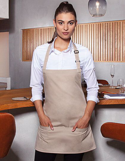 Short Bib Apron Basic With Buckle And Pocket Karlowsky BLS6 - Fartuchy