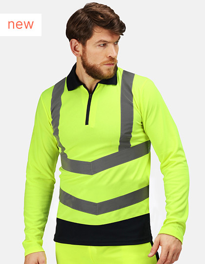 Pro Hi-Vis Long Sleeve Polo Shirt Regatta High Visibility TRS192 - Odzież Robocza