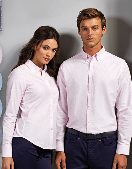 Mens Cotton Rich Oxford Stripes Shirt Premier Workwear PR238