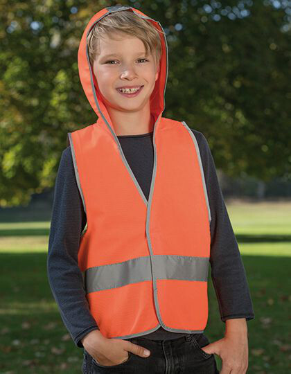 Kids´ Hooded Hi-Vis Safety Vest Odense Korntex KXKWH - Kamizelki