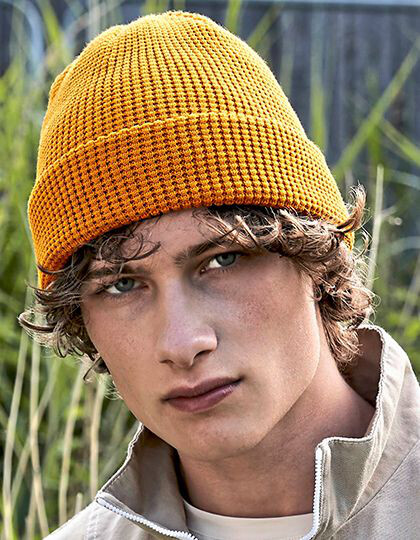 Organic Cotton Waffle Beanie Beechfield B52N - Czapki zimowe