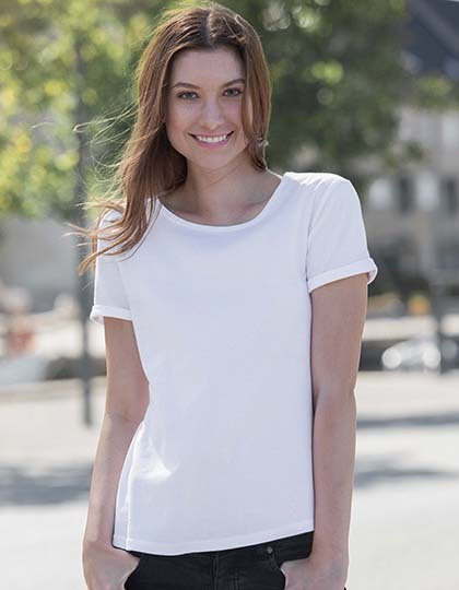 Ladies Roll Up Sleeve T-Shirt Neutral O80012 - Koszulki damskie