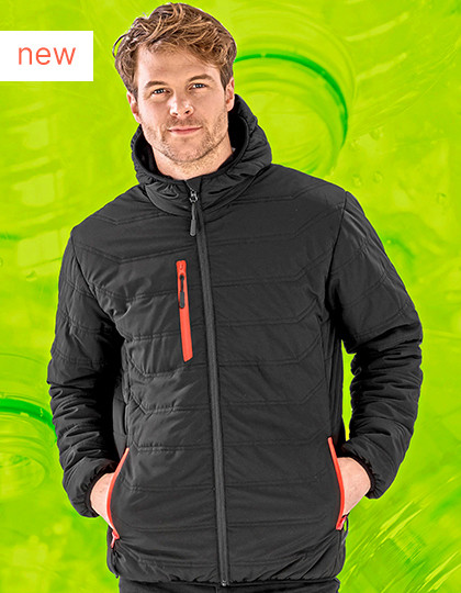 Recycled Black Compass Padded Winter Jacket Result Genuine Recycled R240X - Wodoodporne