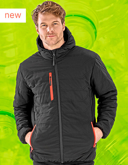 Recycled Black Compass Padded Winter Jacket Result Genuine Recycled R240X - Wodoszczelne