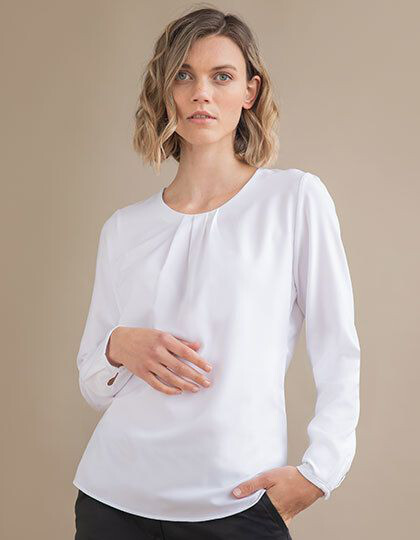 Ladies´ Pleat Front Long Sleeved Blouse Henbury H598 - Koszulki damskie