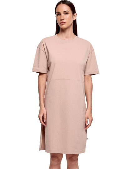 Ladies´ Organic Oversized Slit Tee Dress Build Your Brand BY181 - Okrągły dekolt