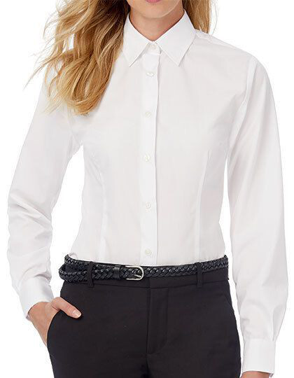 Poplin Shirt Smart Long Sleeve / Women B&C SWP63 - Koszule biznesowe
