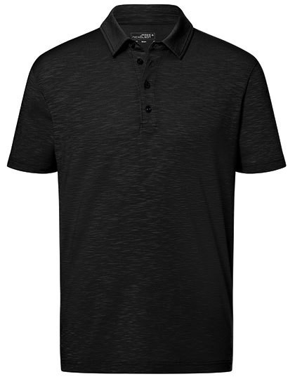 Men`s Slub Polo James+Nicholson JN752 - Z krótkim rękawem