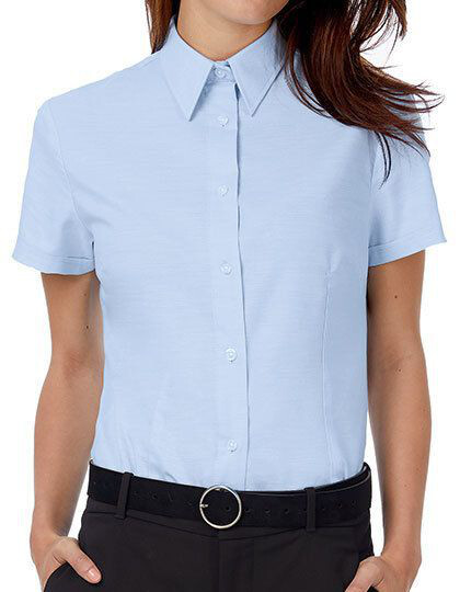 Oxford Shirt Short Sleeve / Women B&C SWO04 - Z krótkim rękawem