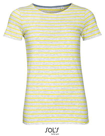 Women´s Round Neck Striped T-Shirt Miles SOL´S 01399 - Okrągły dekolt