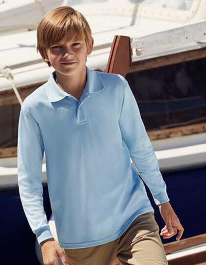 Kids´ Long Sleeve 65/35 Polo Fruit of the Loom 63-201-0 - Koszulki polo