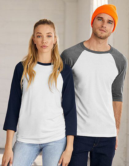 Unisex 3/4 Sleeve Baseball T-Shirt Canvas 3200