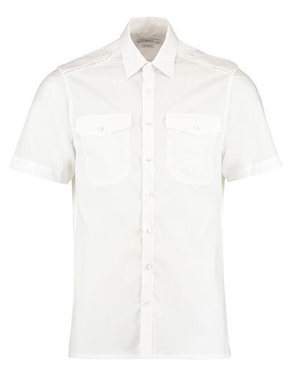 Men´s Tailored Fit Pilot Shirt Short Sleeve Kustom Kit KK133 - Koszule męskie