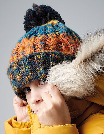 Junior Corkscrew Pom Pom Beanie Beechfield B486b