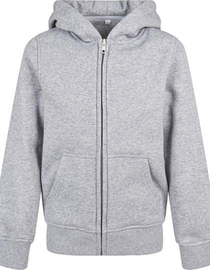 Kids´ Organic Basic Zip Hoody Build Your Brand BY188 - Odzież dziecięca