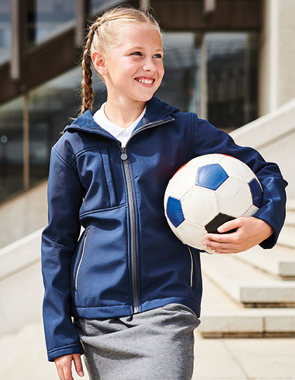 Kids Octagon 3-layer Hooded Softshell Jacket Regatta TRA622