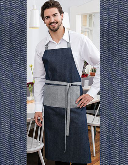 Jeans-Bib Apron 2-Colours 75 x 100 cm Exner 12717 - Odzież dla gastronomii