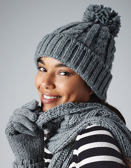 Cable Knit Melange Beanie Beechfield B480 - Czapki zimowe