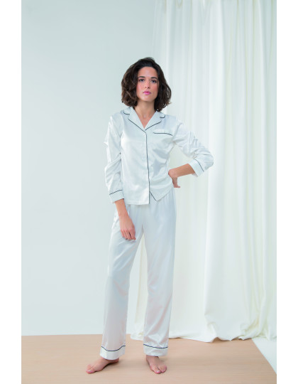 Ladies Satin Long Pyjamas Towel City TC055