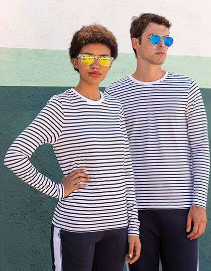 Unisex Long Sleeved Striped T SF SF204 - Z krótkim rękawem