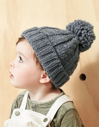 Infant Cable Knit Melange Beanie Beechfield B480a