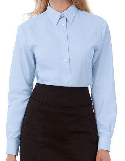 Oxford Shirt Long Sleeve / Women B&C SWO03 - Z krótkim rękawem