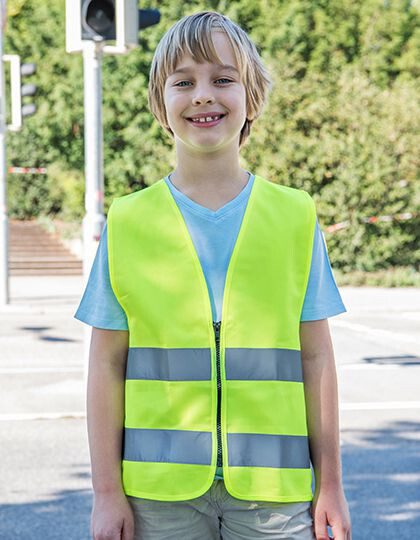 Kids´ Hi-Vis Safety Vest With Front Zipper Aalborg Korntex KWRX