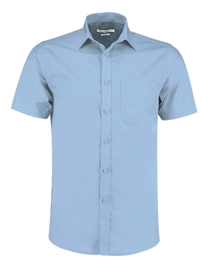 Tailored Fit Poplin Shirt Short Sleeve Kustom Kit KK141