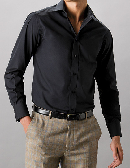Business Tailored Fit Poplin Shirt Kustom Kit KK131 - Koszule męskie