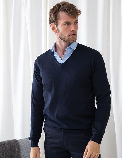 Men´s Lightweight V-Neck Jumper Henbury H720 - Z krótkim rękawem