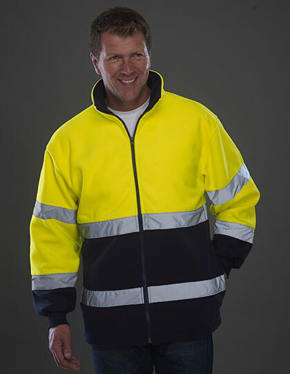 Hi-Vis 2 Bands 2-Tone Fleece Jacket YOKO HVK10B - Robocza